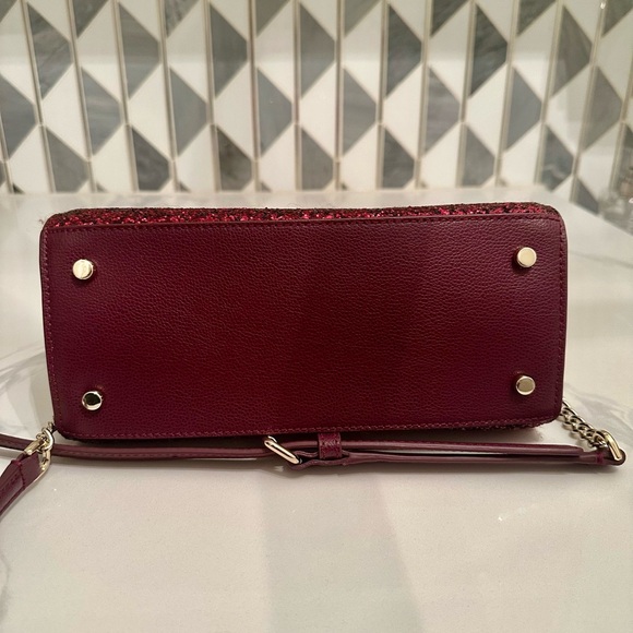 Kate Spade Red Glitter Dome Satchel Crossbody Bag - Picture 4 of 8
